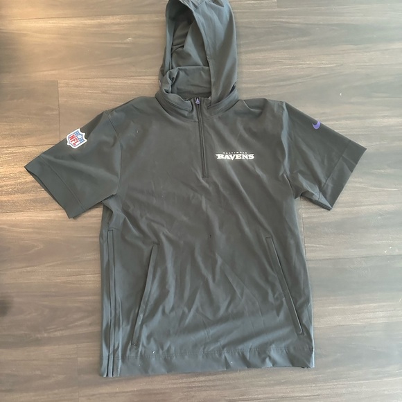 Men's Baltimore Ravens Nike Black Sideline Performance Hooded Top - Picture 1 of 3